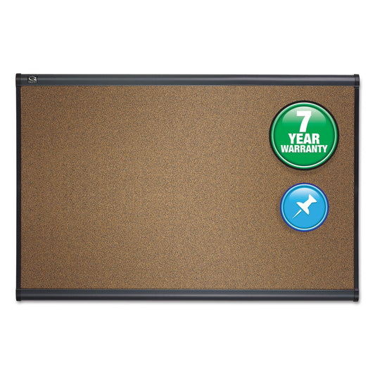 Quartet Prestige Bulletin Board, Brown Graphite-Blend Surface, 48 x 36, Aluminum Frame