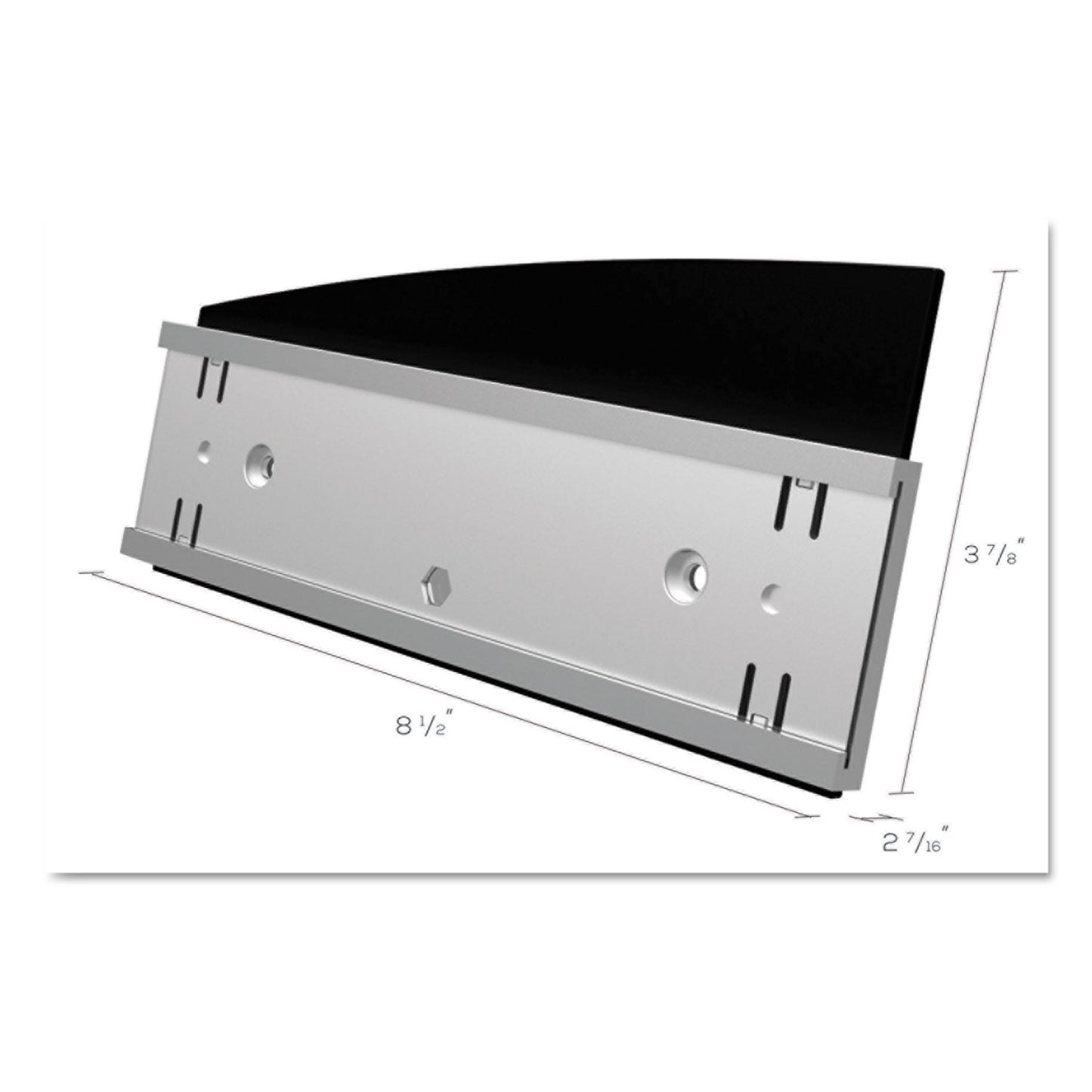 deflecto Interior Image Anti-Glare Sign Holder, Landscape, 8.5 x 2 Insert, Black/Silver