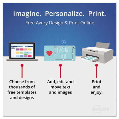 Avery Durable Permanent Multi-Surface ID Labels, Inkjet/Laser Printers, 0.75 x 1.75, White, 12/Sheet, 10 Sheets/Pack
