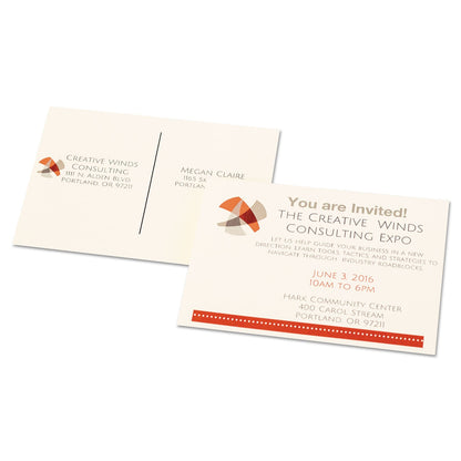 Avery Printable Postcards, Inkjet/Laser, 74 lb, 4.25 x 5.5, Ivory, 100 Cards, 4 Cards/Sheet, 25 Sheets/Box