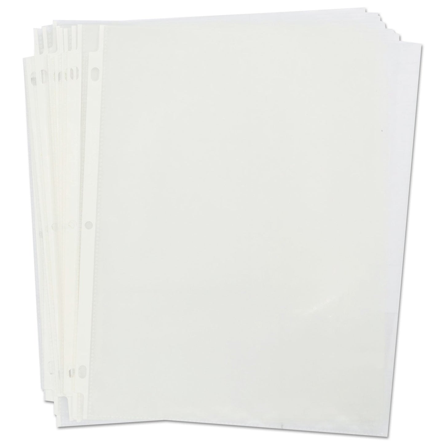 Universal Top-Load Poly Sheet Protectors, Std Gauge, Nonglare, Clear, 50/Pack