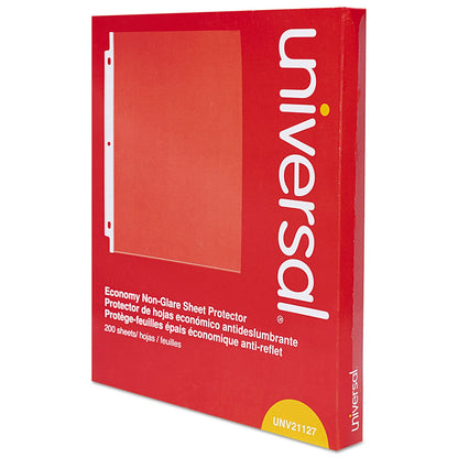 Universal Top-Load Poly Sheet Protectors, Nonglare, Economy, Letter, 200/Box