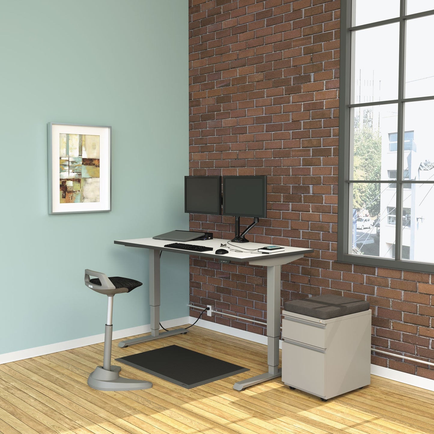Alera Pedestal File Seat Cushion, 14.88 x 19.13 x 2.13, Smoke
