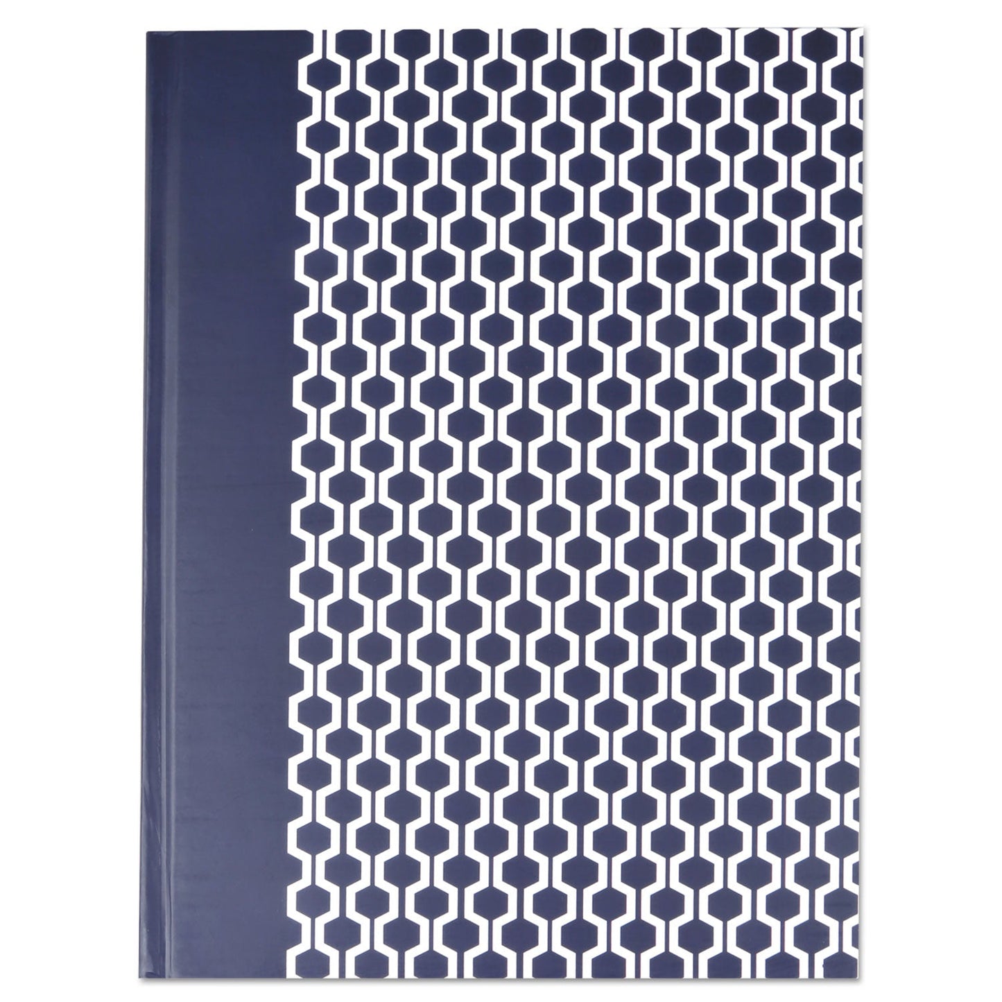 Universal Casebound Hardcover Notebook, 1 Subject, Wide/Legal Rule, Dark Blue/White Cover, 10.25 x 7.63, 150 Sheets