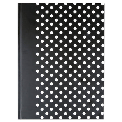 Universal Casebound Hardcover Notebook, 1 Subject, Wide/Legal Rule, Black/White Cover, 10.25 x 7.63, 150 Sheets