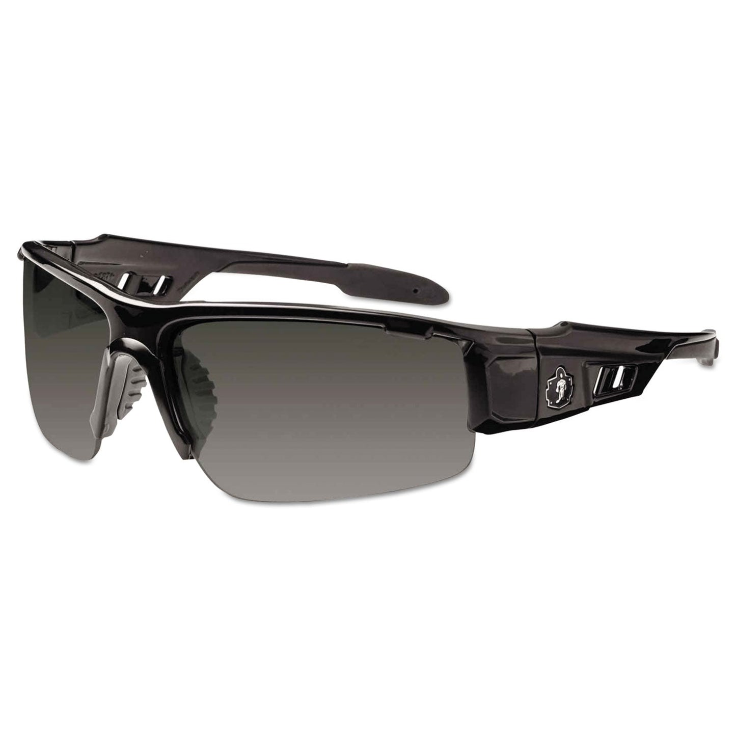 ergodyne Skullerz Dagr Safety Glasses, Black Frame/Smoke Lens, Nylon/Polycarb