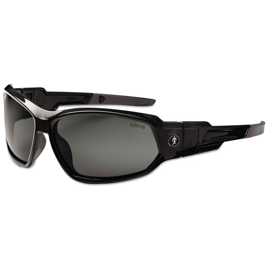 ergodyne Skullerz Loki Safety Glasses/Goggles, Black Frame/Smoke Lens, Nylon/Polycarb