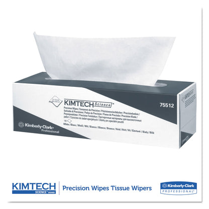 Kimtech Precision Wipers, POP-UP Box, 1-Ply, 11.8 x 11.8, White, 196/Box, 15 Boxes/Carton