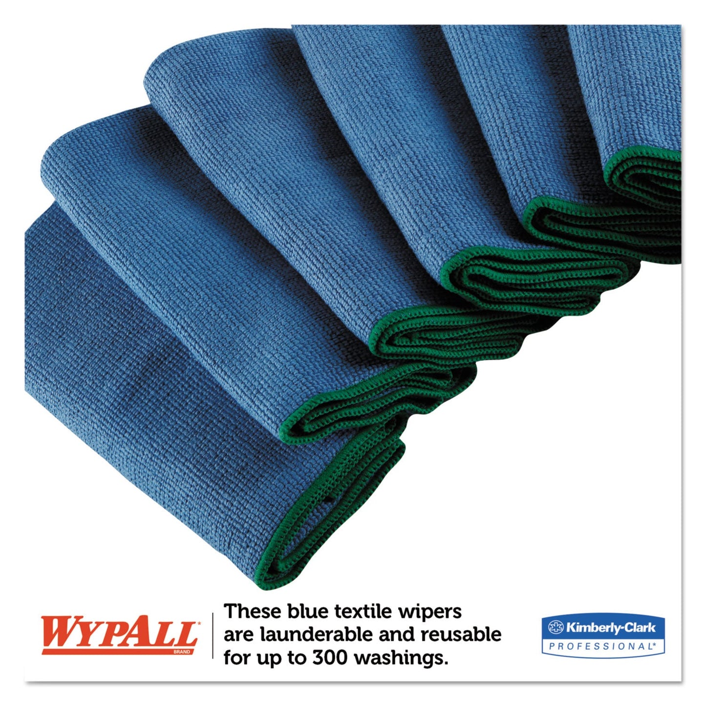 WypAll Microfiber Cloths, Reusable, 15.75 x 15.75, Blue, 6/Pack