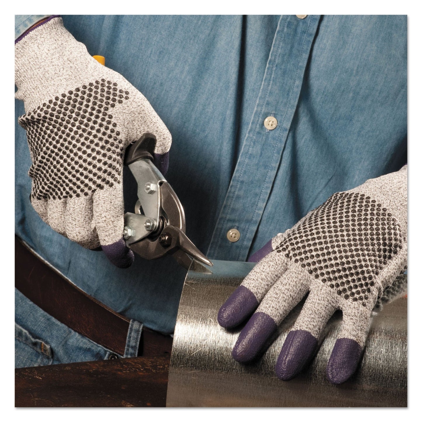 KleenGuard G60 Purple Nitrile Gloves, 240 mm Length, Large/Size 9, Black/White, Pair