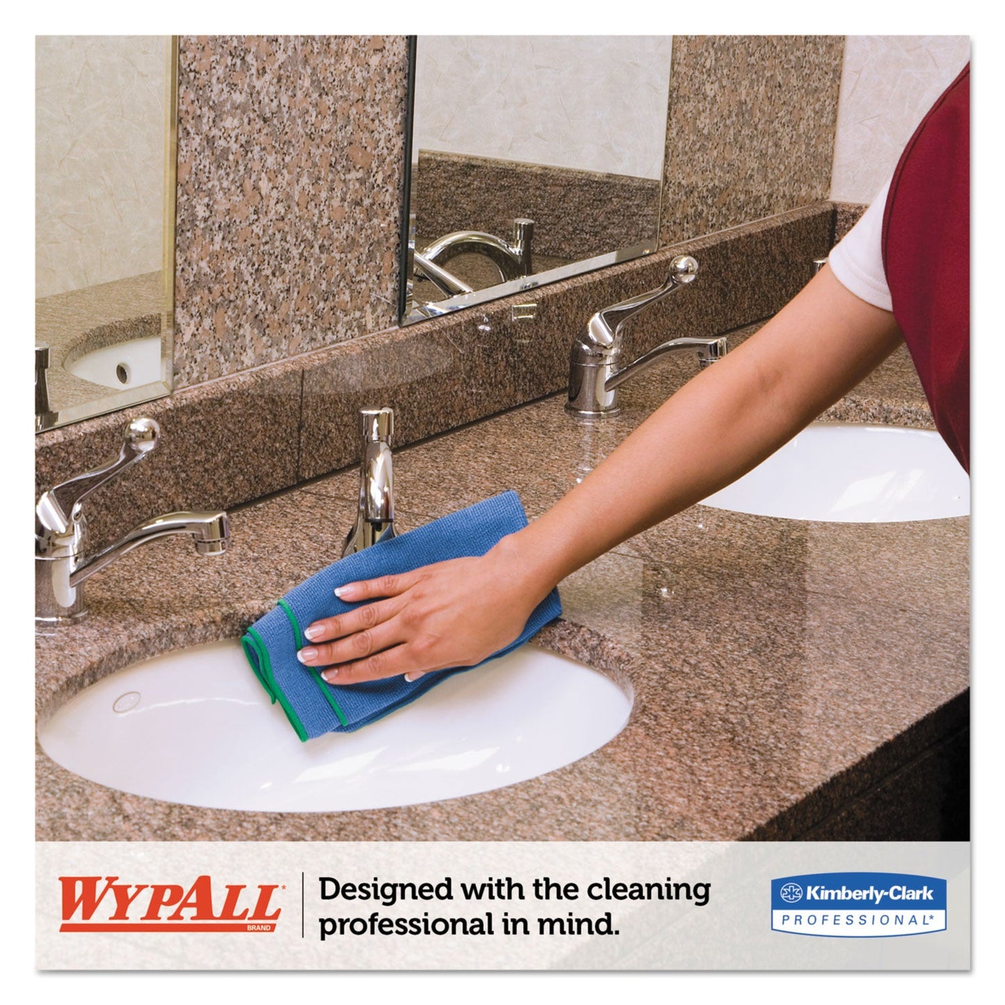WypAll Microfiber Cloths, Reusable, 15.75 x 15.75, Blue, 6/Pack