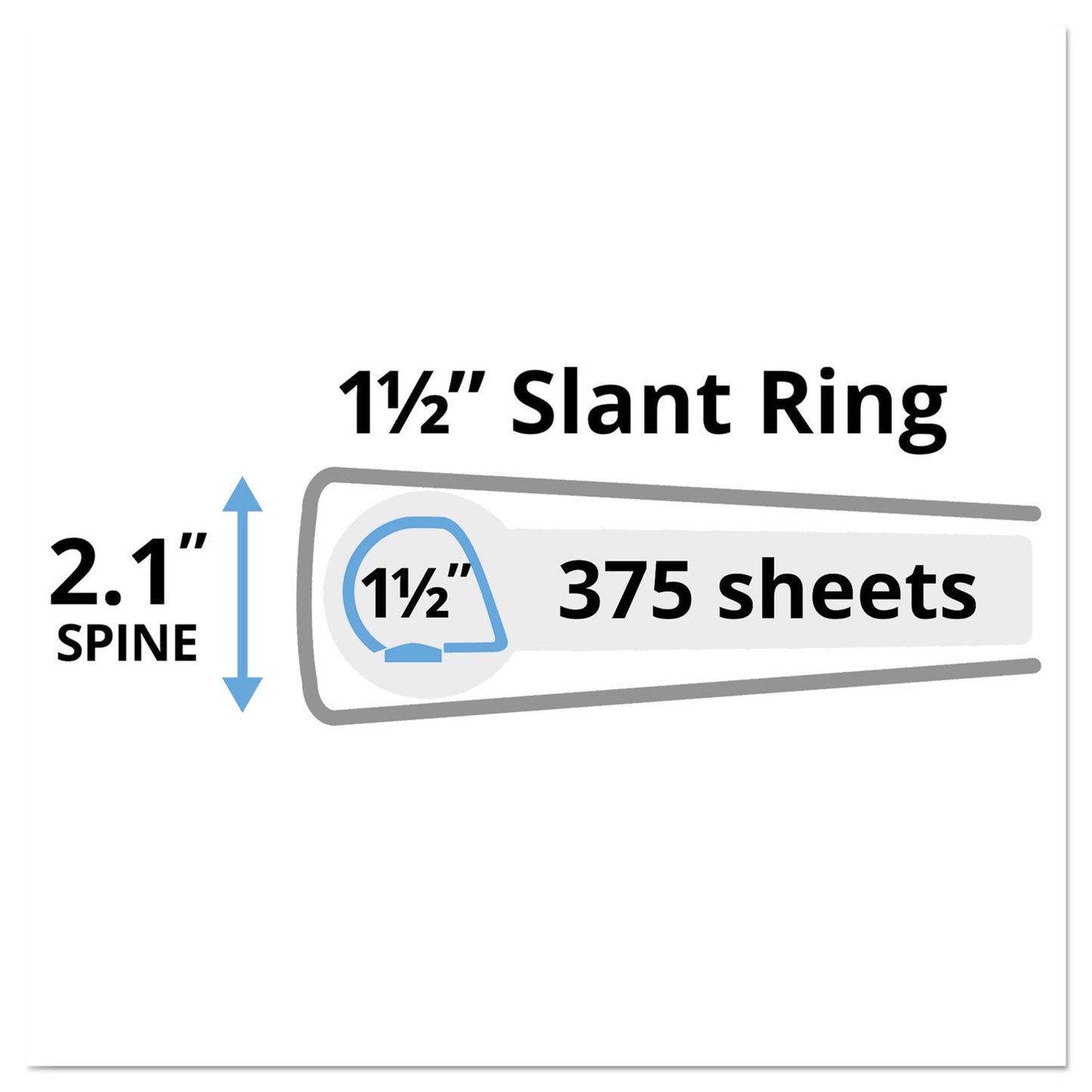 Avery Heavy-Duty Non Stick View Binder with DuraHinge and Slant Rings, 3 Rings, 1.5" Capacity, 11 x 8.5, Black, (5400)