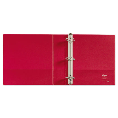 Avery Durable Non-View Binder with DuraHinge and Slant Rings, 3 Rings, 2" Capacity, 11 x 8.5, Red