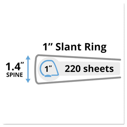 Avery Heavy-Duty Non Stick View Binder with DuraHinge and Slant Rings, 3 Rings, 1" Capacity, 11 x 8.5, White, (5304)