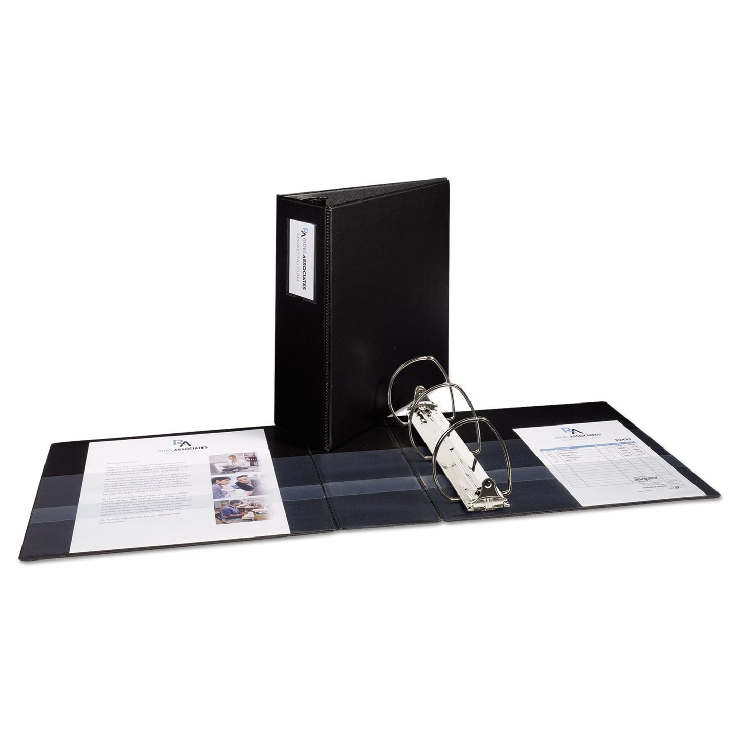 Avery Durable Non-View Binder with DuraHinge and EZD Rings, 3 Rings, 4" Capacity, 11 x 8.5, Black, (8802)