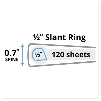 Avery Heavy-Duty Non Stick View Binder with DuraHinge and Slant Rings, 3 Rings, 0.5" Capacity, 11 x 8.5, Black, (5233)