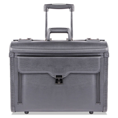 STEBCO Catalog Case on Wheels, Fits Devices Up to 17.3", Koskin, 19 x 9 x 15.5, Black
