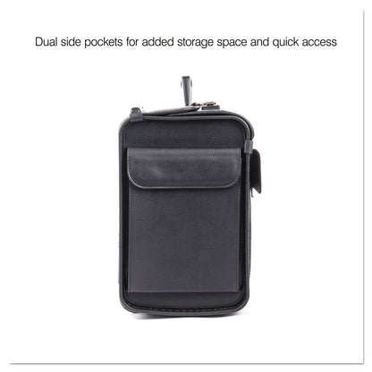 STEBCO Catalog Case on Wheels, Fits Devices Up to 17.3", Koskin, 19 x 9 x 15.5, Black