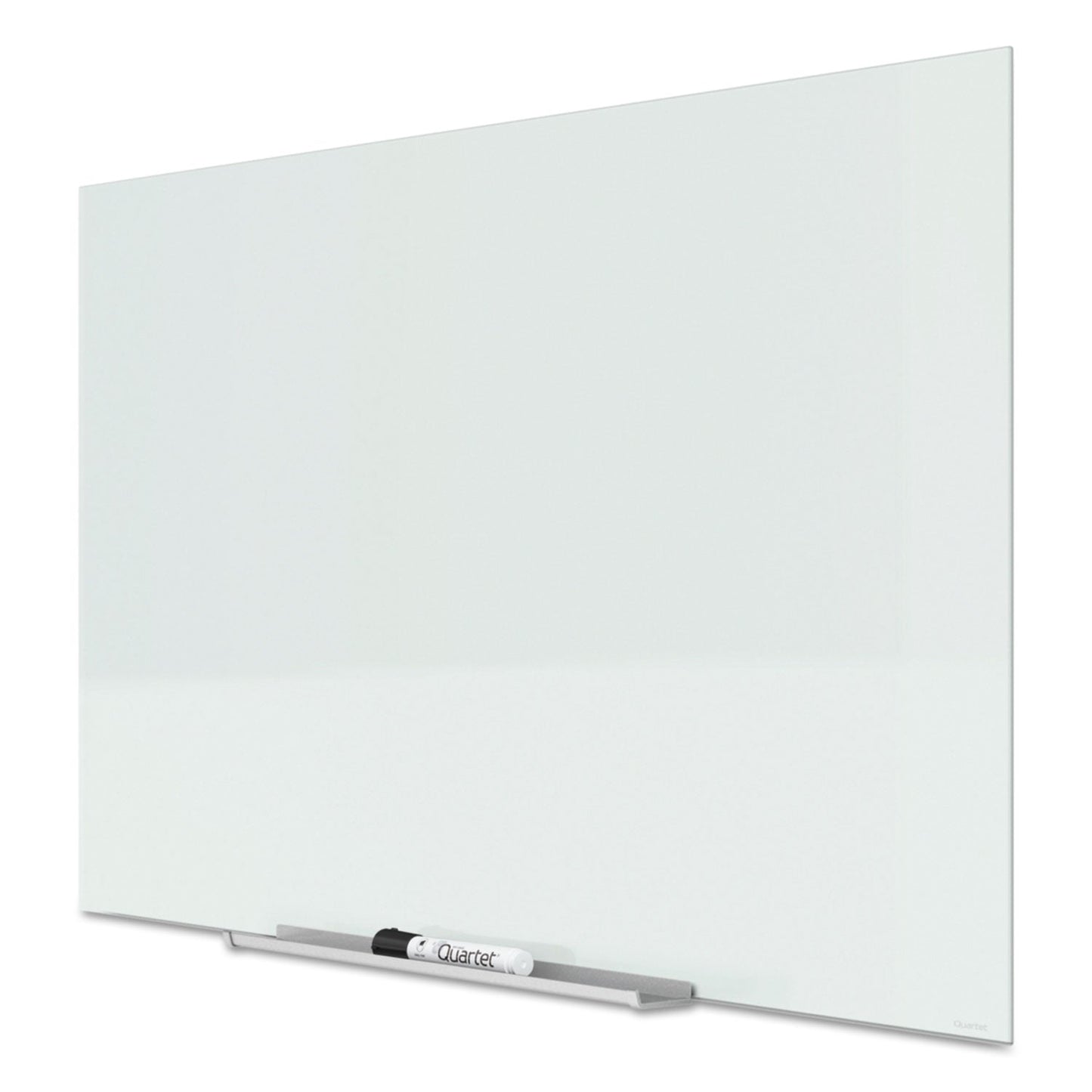 Quartet InvisaMount Magnetic Glass Marker Board, Frameless, 50" x 28", White Surface