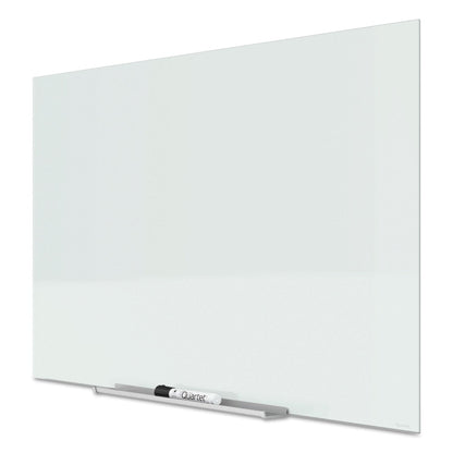 Quartet InvisaMount Magnetic Glass Marker Board, Frameless, 74" x 42", White Surface