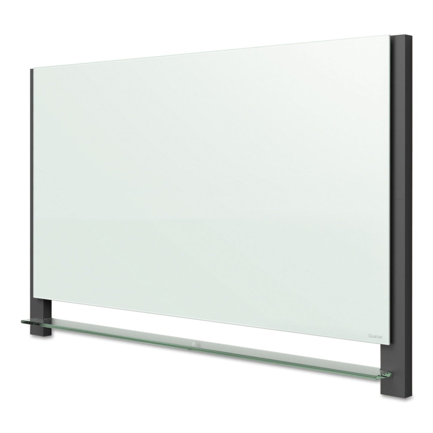 Quartet Evoque Magnetic Glass Marker Board with Black Aluminum Frame, 74 x 42, White