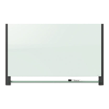 Quartet Evoque Magnetic Glass Marker Board with Black Aluminum Frame, 74 x 42, White