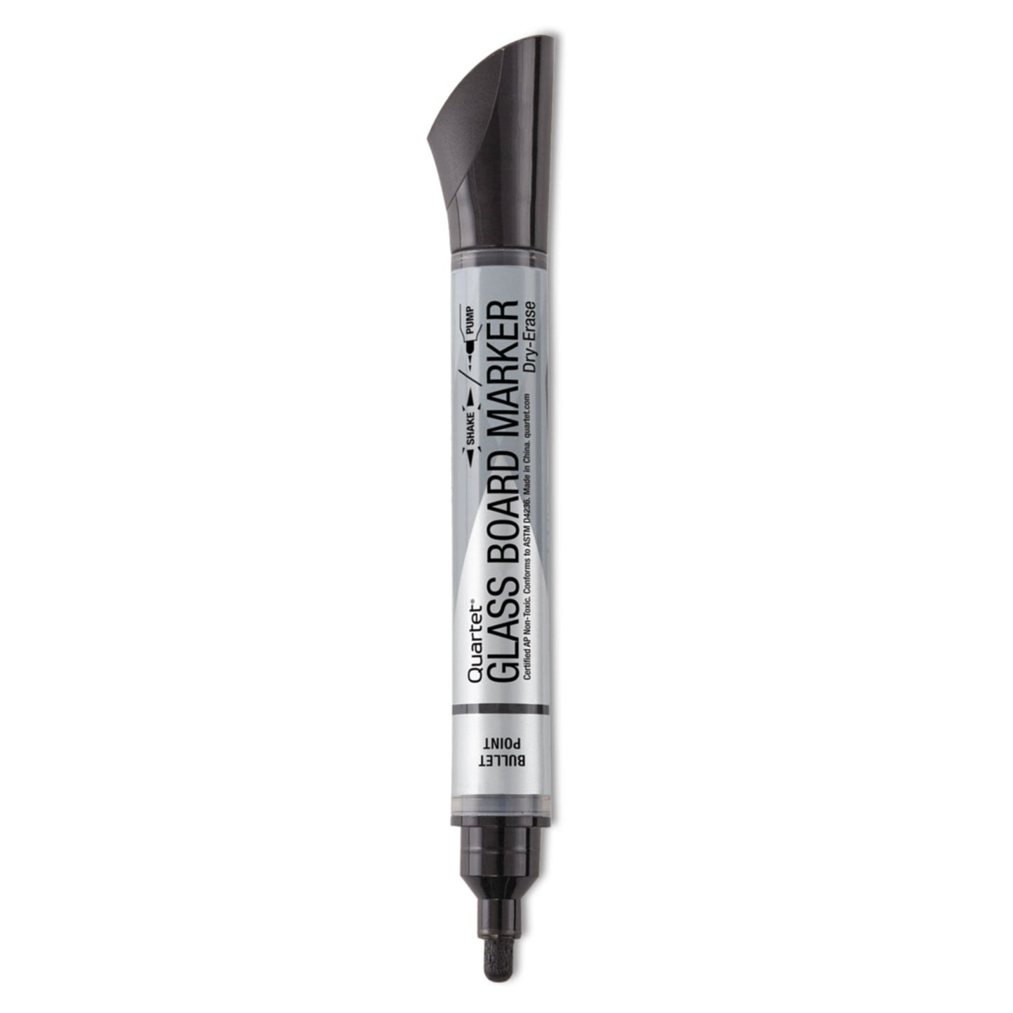 Quartet Premium Glass Board Dry Erase Marker, Broad Bullet Tip, Black, Dozen