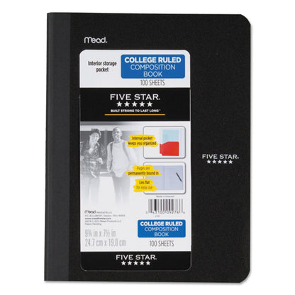Five Star Poly Composition Book with Pockets, Medium/College Rule, Randomly Assorted Covers, 9.75 x 7.5, 100 Sheets