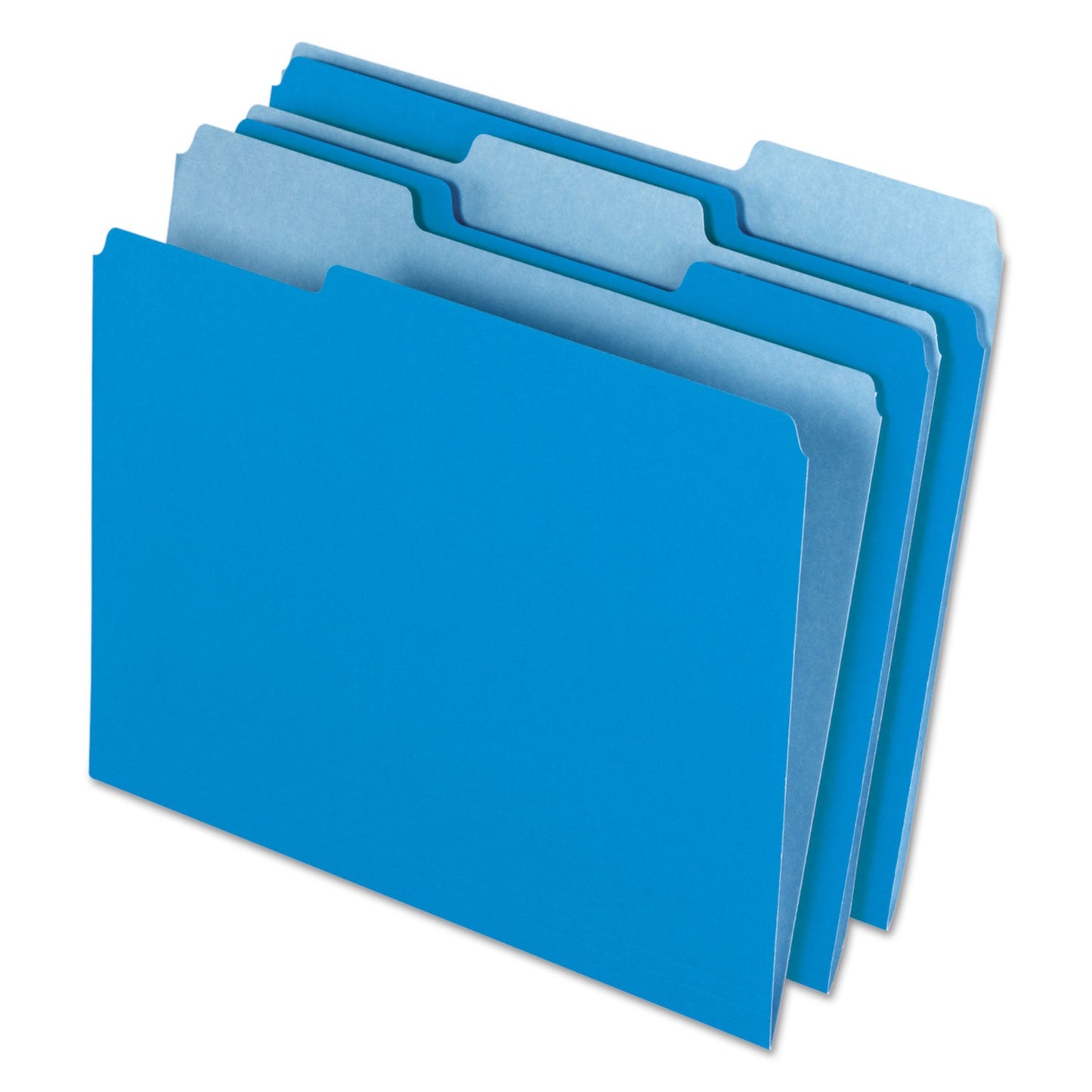 Pendaflex Interior File Folders, 1/3-Cut Tabs: Assorted, Letter Size, Blue, 100/Box