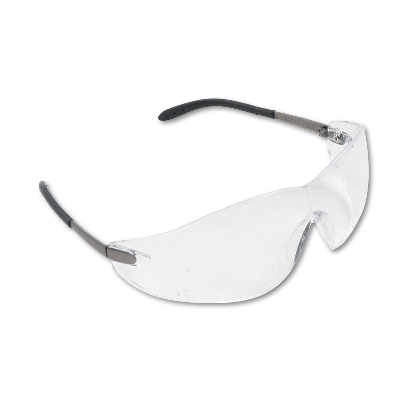 MCR Blackjack Wraparound Safety Glasses, Chrome Plastic Frame, Clear Lens
