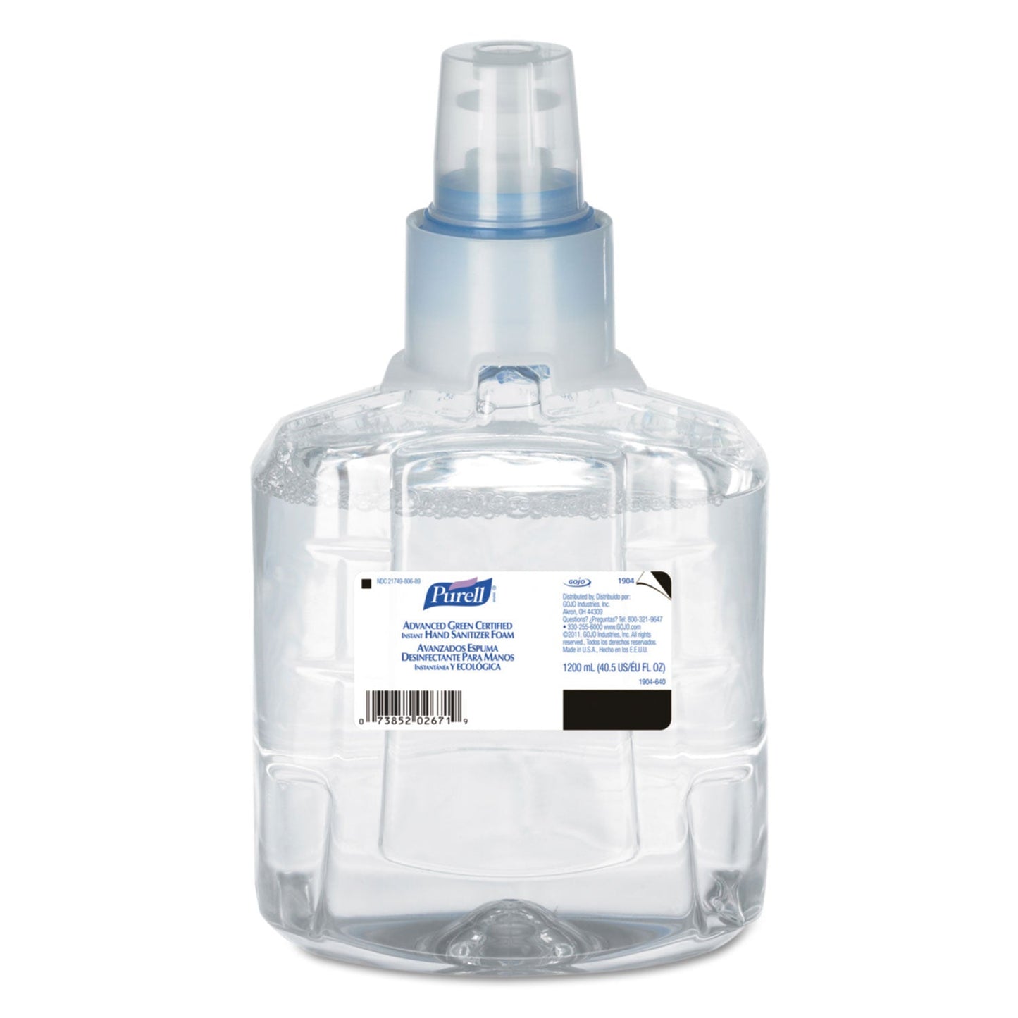 PURELL Advanced Hand Sanitizer Green Certified Foam Refill, For LTX-12 Dispensers, 1,200 mL, Fragrance-Free