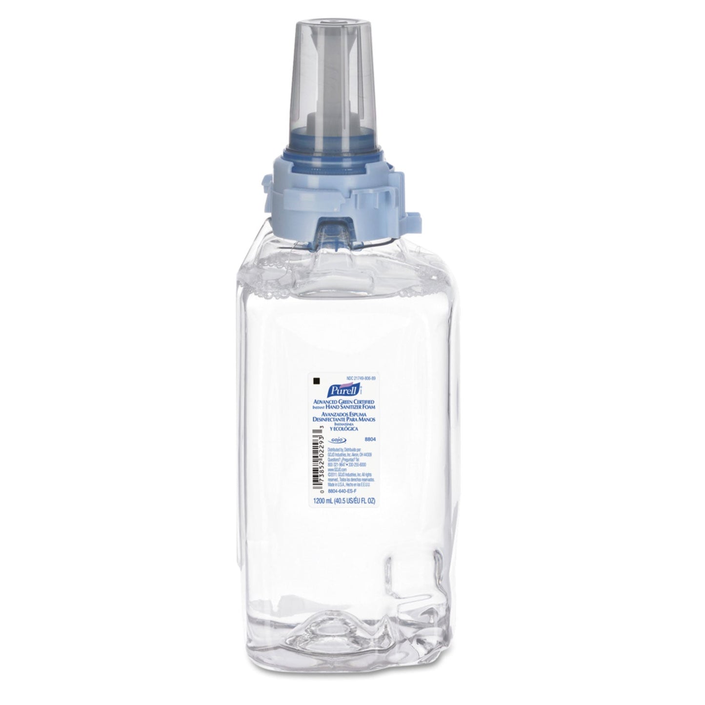 PURELL Advanced Hand Sanitizer Green Certified Foam Refill, For ADX-12 Dispensers, 1,200 mL, Fragrance-Free