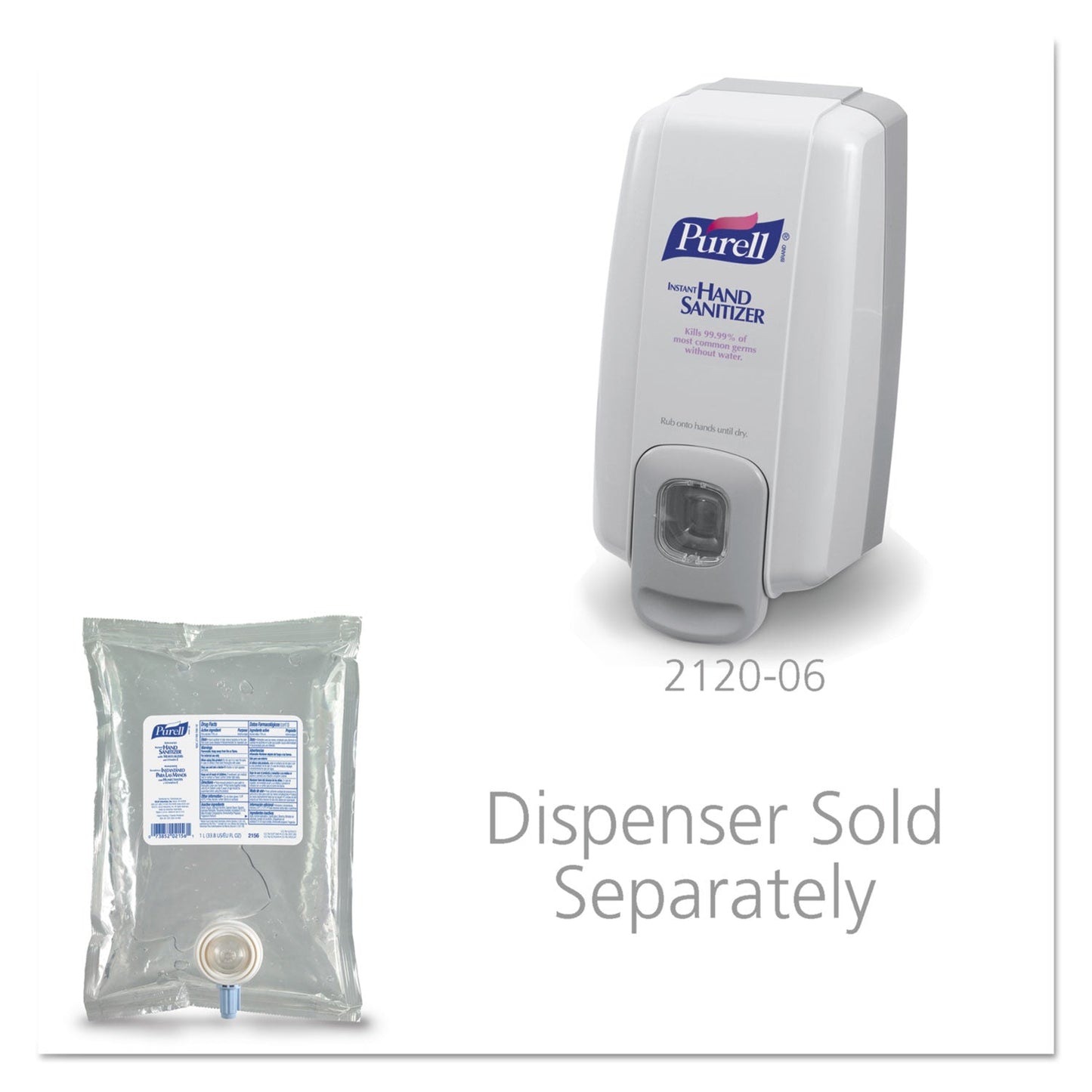 PURELL NXT Refill Advanced Gel Hand Sanitizer, 1,000 mL, Unscented, 8/Carton