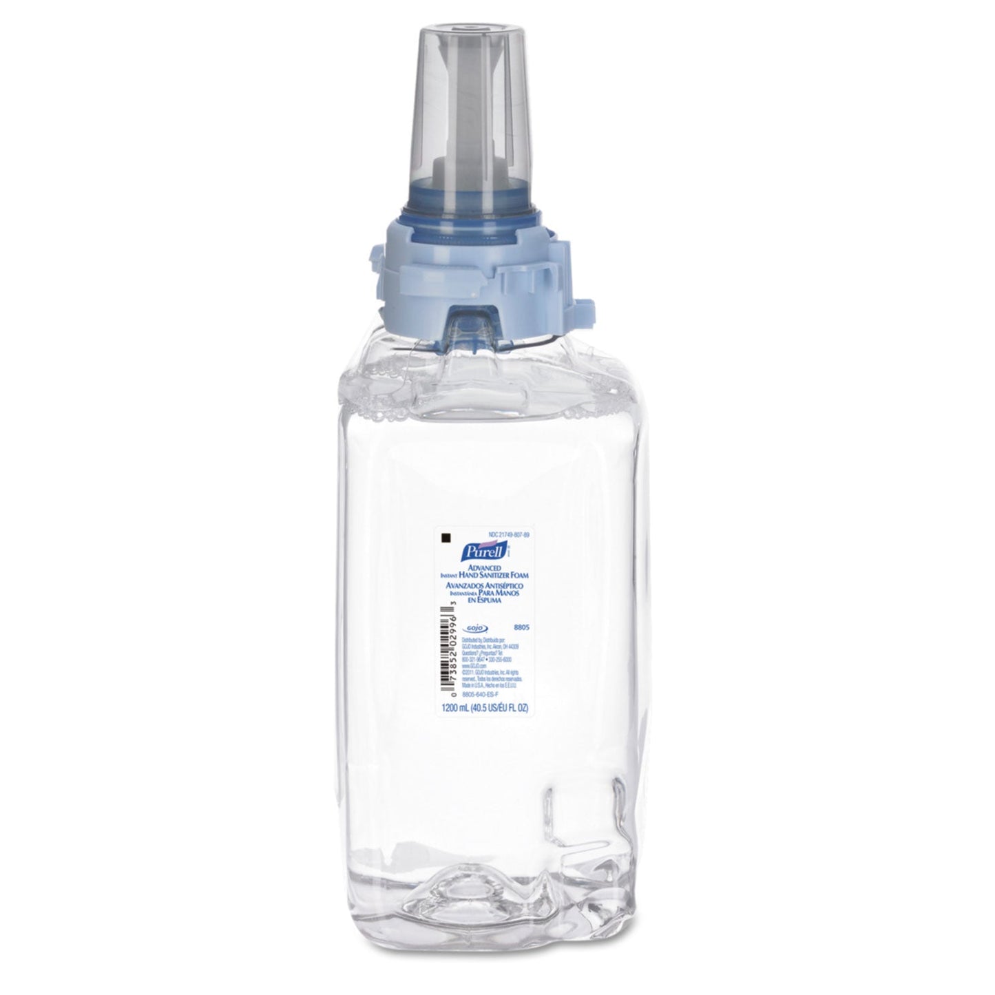 PURELL Advanced Hand Sanitizer Foam, For ADX-12 Dispensers, 1,200 mL Refill, Fragrance-Free, 3/Carton