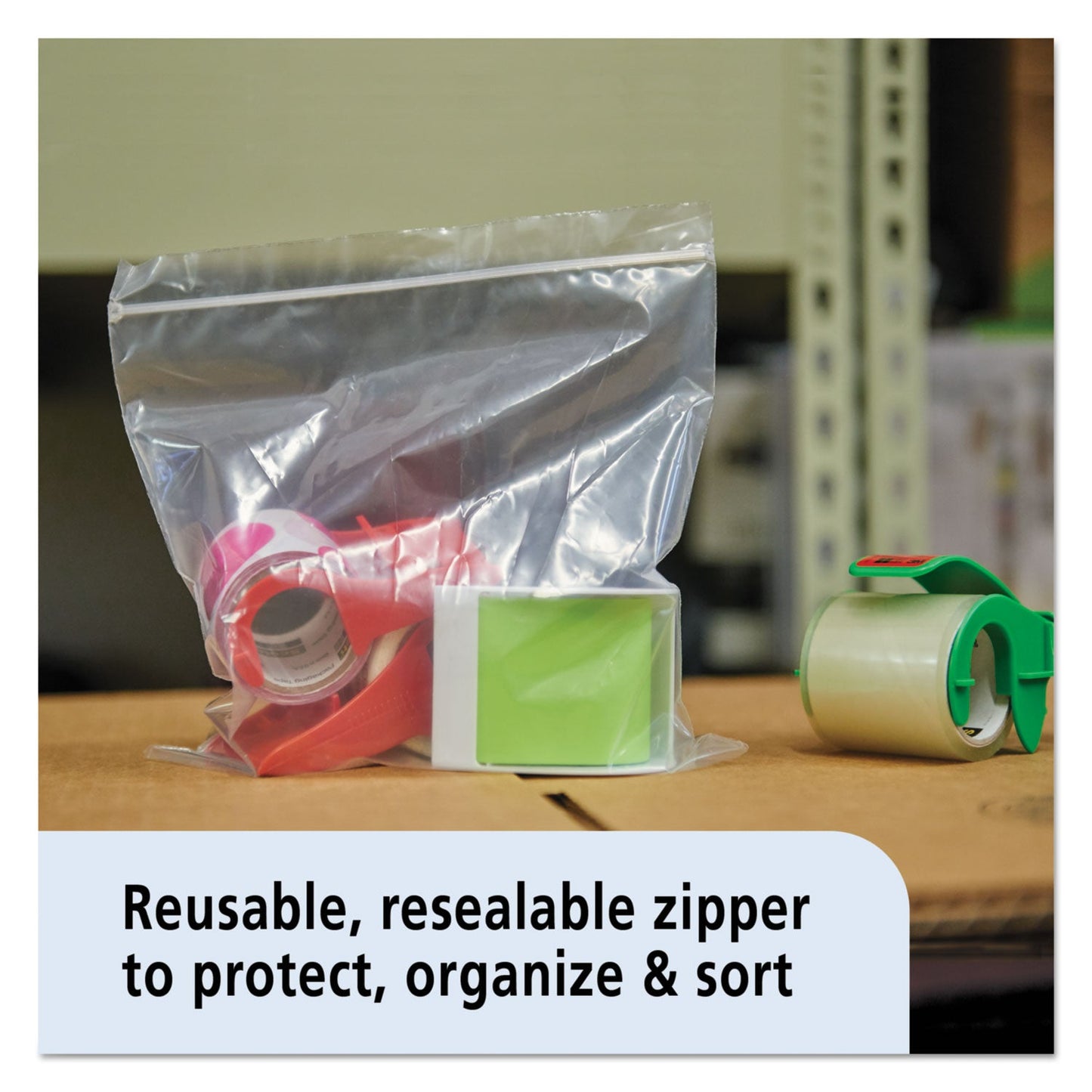 Stout Seal Closure Bags, 2 mil, 12" x 12", Clear, 500/Carton