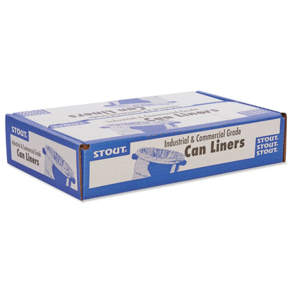 Stout Total Recycled Content Plastic Trash Bags, 30 gal, 1.3 mil, 30" x 39", Brown/Black, 100/Carton