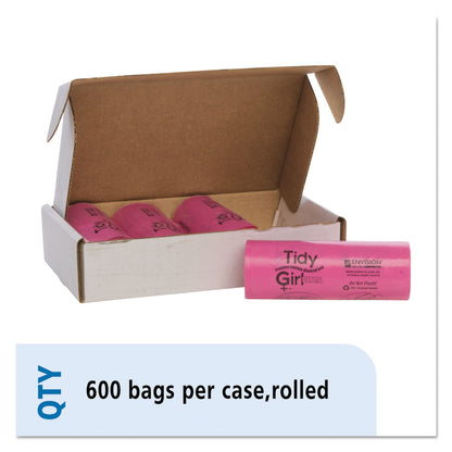 Tidy Girl Feminine Hygiene Sanitary Disposal Bags, 4" x 10", Natural, 600/Carton