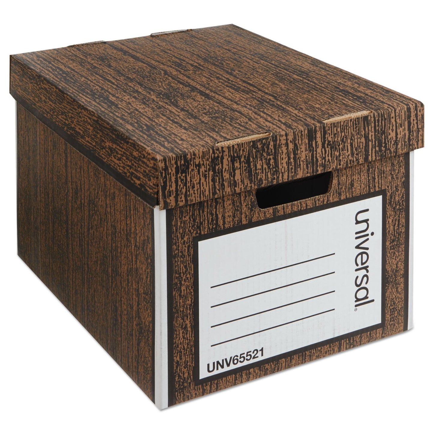 Universal Heavy-Duty Easy Assembly Storage Box, Letter/Legal Files, Woodgrain, 12/Carton