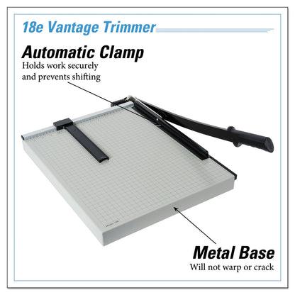 Dahle Vantage Guillotine Paper Trimmer/Cutter, 15 Sheets, 18" Cut Length, Metal Base, 15.5 x 18.75