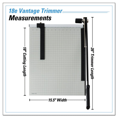 Dahle Vantage Guillotine Paper Trimmer/Cutter, 15 Sheets, 18" Cut Length, Metal Base, 15.5 x 18.75