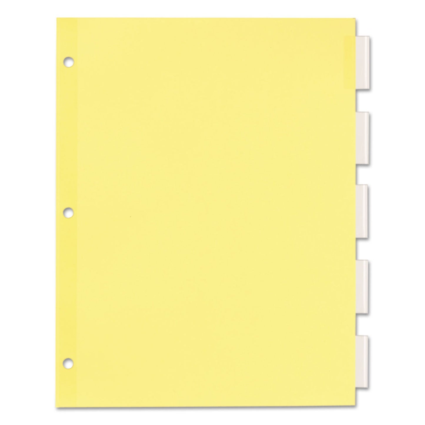 Office Essentials Plastic Insertable Dividers, 5-Tab, 11 x 8.5, Clear Tabs, 1 Set
