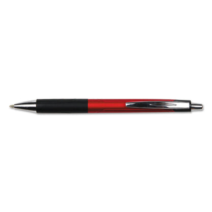 Universal Comfort Grip Ballpoint Pen, Retractable, Medium 1 mm, Red Ink, Red Barrel, Dozen