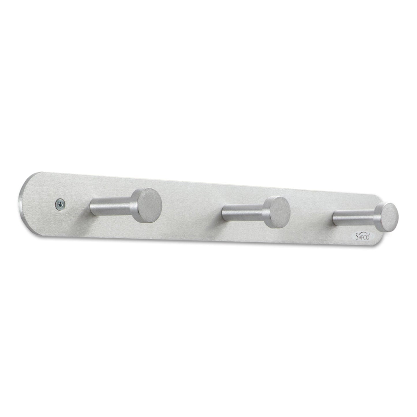 Safco Nail Head Wall Coat Rack, Three Hooks, Metal, 18w x 2.75d x 2h, Satin