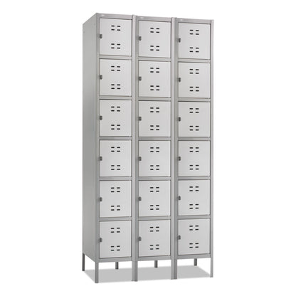 Safco Three-Column Box Locker, 36w x 18d x 78h, Two-Tone Gray