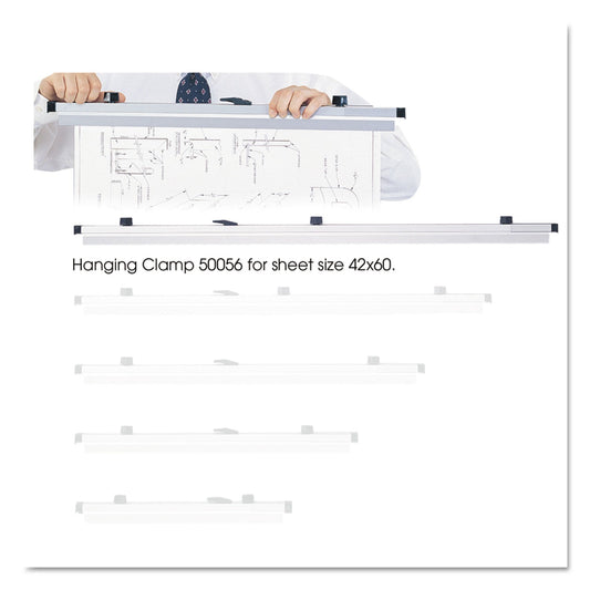 Safco Sheet File Hanging Clamps, 100 Sheets Per Clamp, 42" Length, 6/Carton