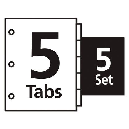 Avery Print and Apply Index Maker Clear Label Dividers, Copiers, 5-Tab, 11 x 8.5, White, 5 Sets