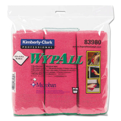 WypAll Microfiber Cloths, Reusable, 15.75 x 15.75, Red, 6/Pack, 4 Packs/Carton