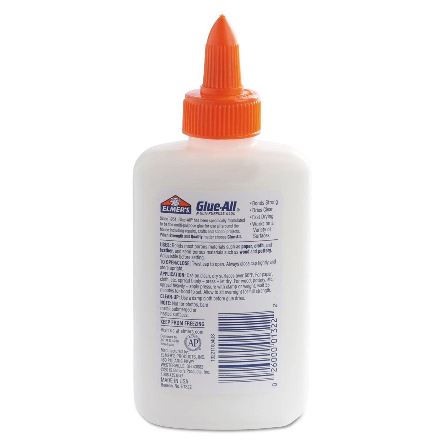 Elmer's Glue-All White Glue, 4 oz, Dries Clear