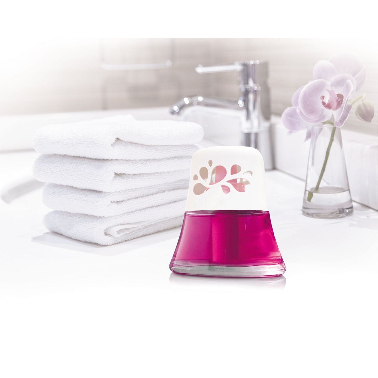 BRIGHT Air Scented Oil Air Freshener Diffuser, Fresh Petals and Peach, Pink, 2.5 oz, 6/Carton