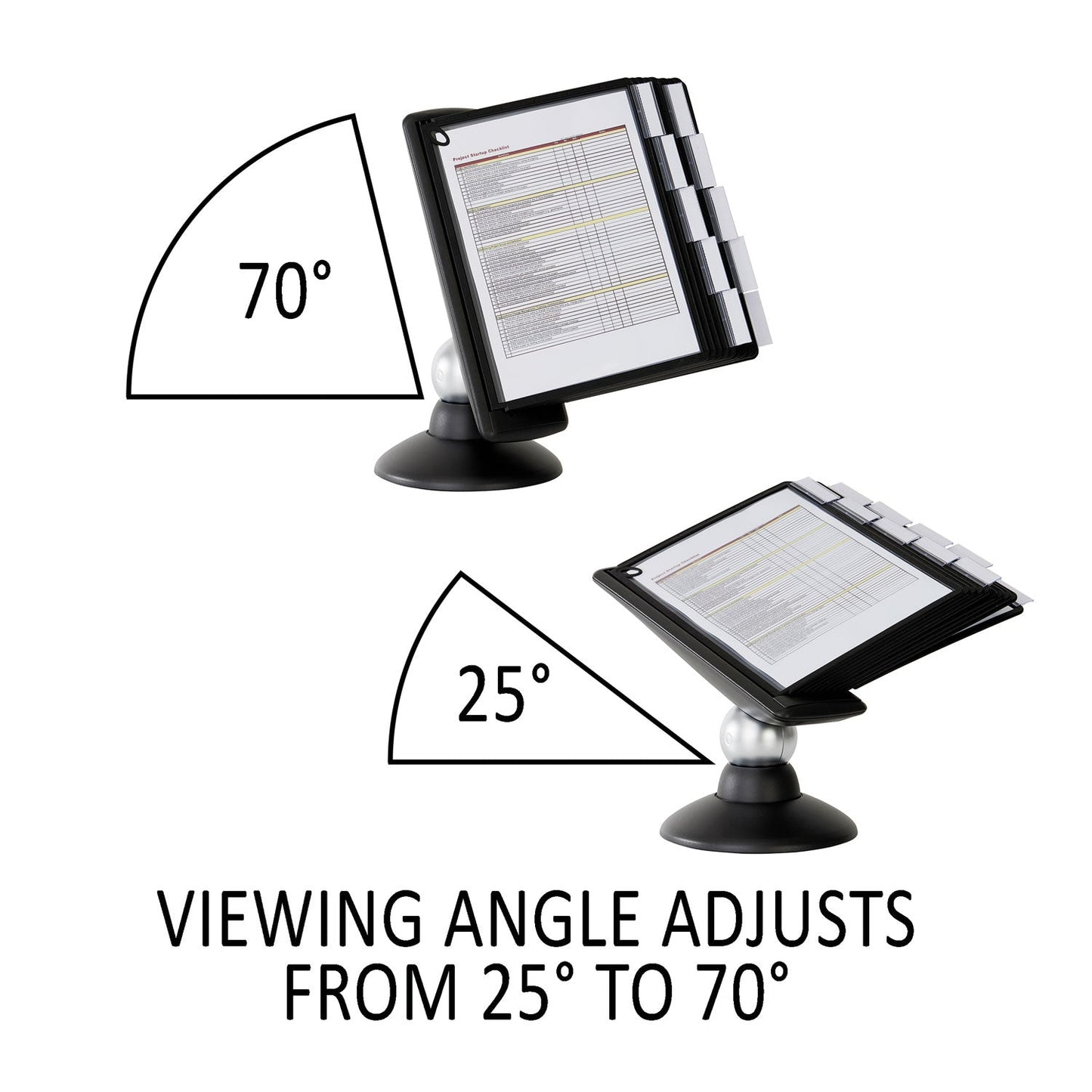 Durable SHERPA Motion Desk Reference System, 10 Panels, Black Borders